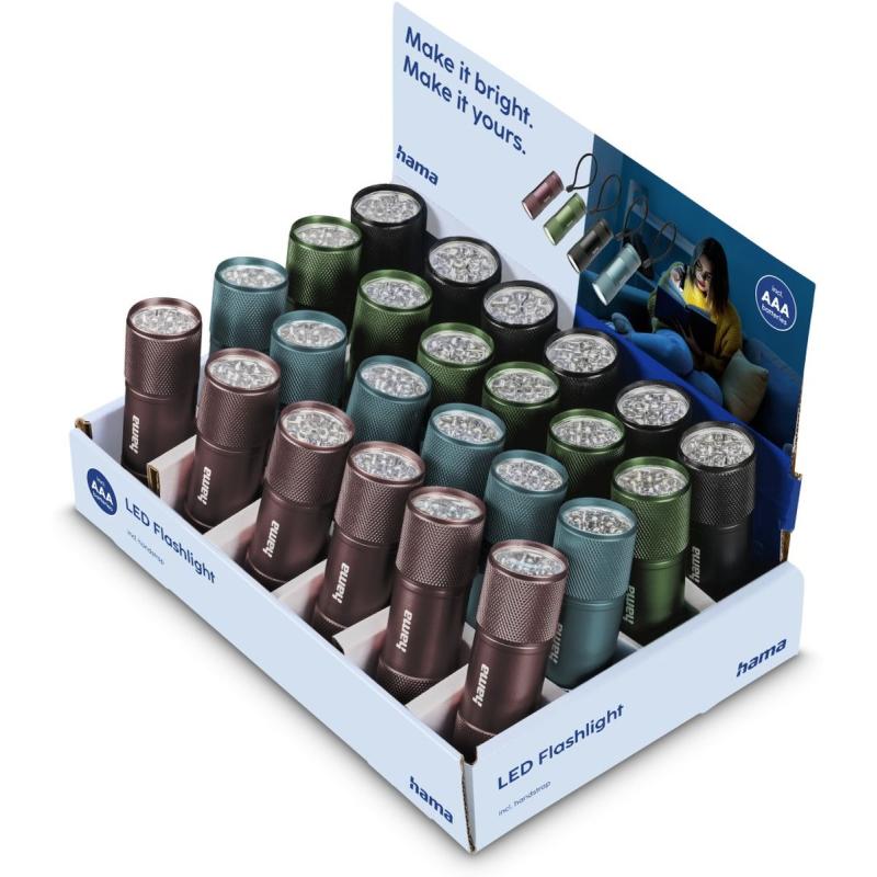 Hama LED-Flashlight FL25 w/ Batteries Aluminium 24 ST/Display