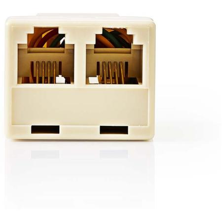 Nedis Telecom-Wall Socket | 2X RJ11 (4/6) Female | Splitter | Ivory