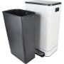 Desq Prullenbak 40L RVS Binnenemmer Geurfilter Softclose 40 X 27 X 64 cm White