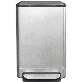 Desq Prullenbak 40L RVS Binnenemmer Geurfilter Softclose 40 X 27 X 64 cm Silver