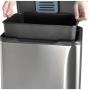Desq Prullenbak 40L RVS Binnenemmer Geurfilter Softclose 40 X 27 X 64 cm Silver