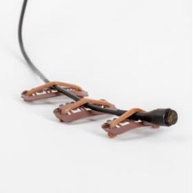 Hide-a-mic Clipz Universal Hair And Wig Mounts Brown 3 In A Set