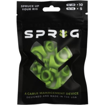 Sprig Green Value Pack 10X 1/4”-20 Sprigs + 5X 3/8”-16 Big Sprigs