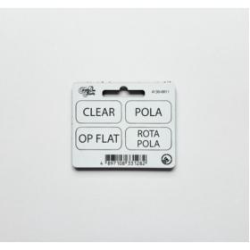 Forty One Thirty General Tags Clear Pola Op Flat Rota Pola w/ Velcro White/Black
