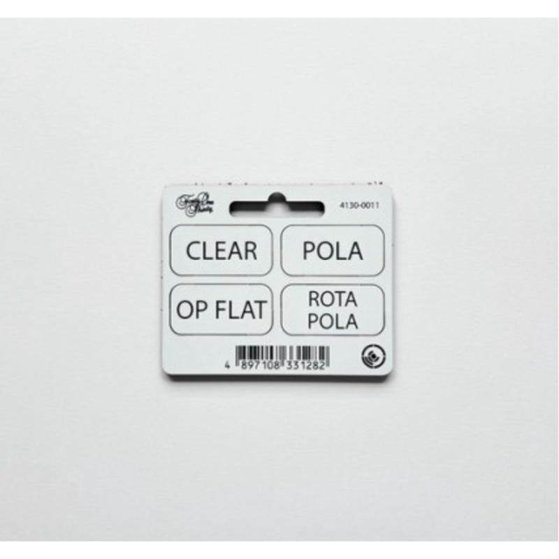 Forty One Thirty General Tags Clear Pola Op Flat Rota Pola w/ Velcro White/Black