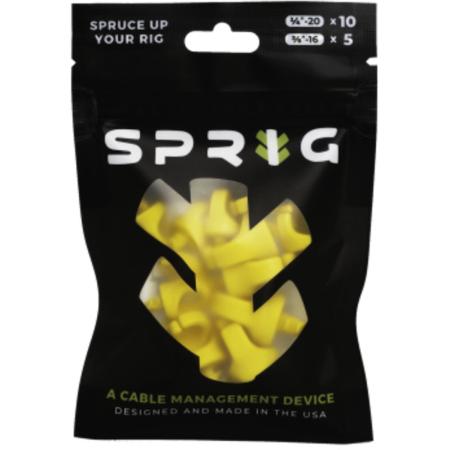 Sprig Yellow Value Pack 10X 1/4”-20 Sprigs + 5X 3/8”-16 Big Sprigs