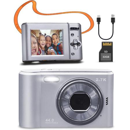 Pora&amp;Co Digital Camera - Inclusief 32 GB Memory Card - Silver