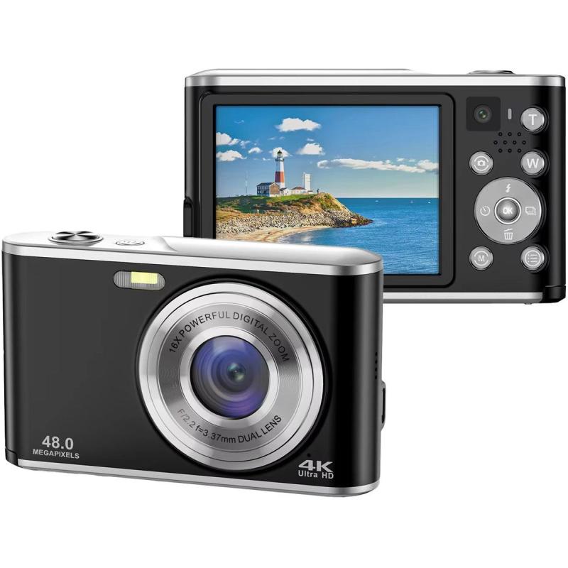 Pora&amp;Co Digital Camera 4K - Inclusief Memory Card - Black
