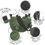 FocusRat Rat Bag - Large Professional Steady Saddle V3 Navy Green