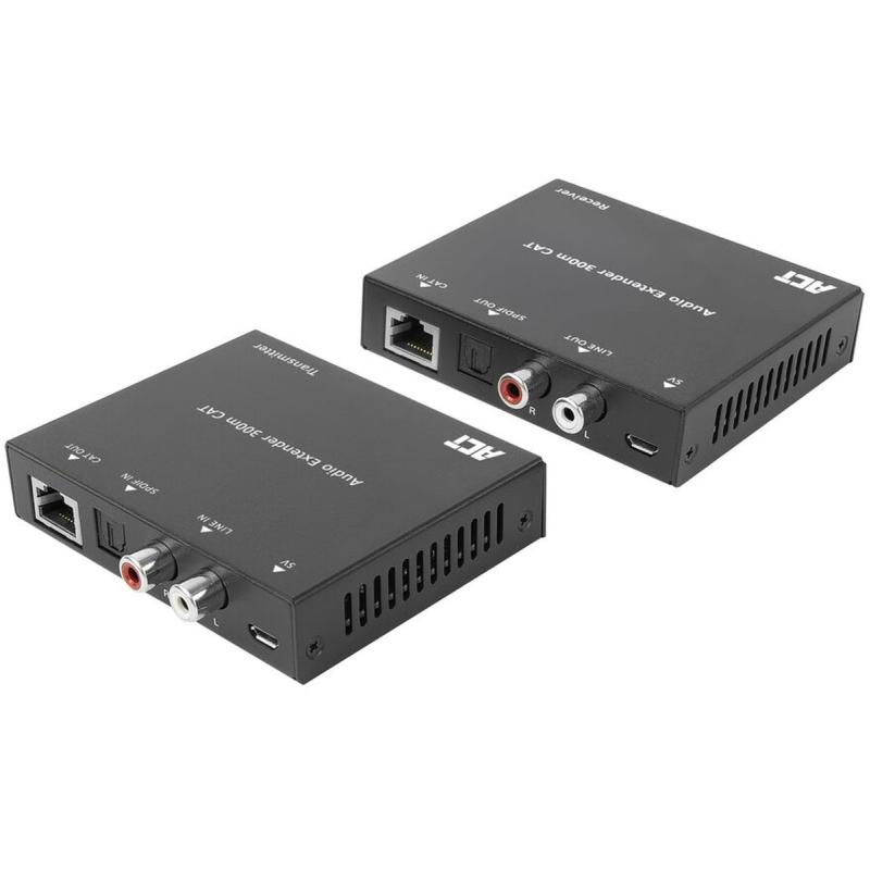 ACT Digital Or Analog Audio Extender Set Over CAT5e/6 w/ Dac Up To 300 Meters