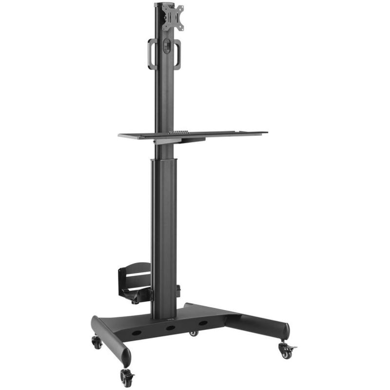 ACT Mobile Workstation For A Single Monitor w/ CPU Mount Keyboard And Mouse Tray