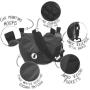 FocusRat Rat Bag-Large Professional Steady Saddle (Camera Stabilizer) V3 Black