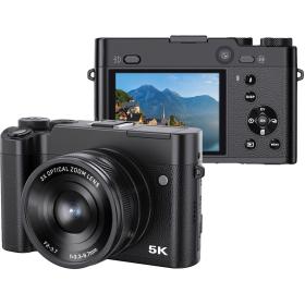 Pora&amp;Co Compacte 5K Digital Camera - Inclusief 32GB SD-Kaart - Black