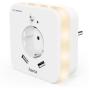 Hama LED-Night Light w/ Stopcontact 2 USB-Uitgangen Bewegingsmelder Lichtsen