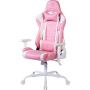 Deltaco Gaming Pink Line PCH80 Gaming Stoel Desk Stoel Vegan Leather Pink White
