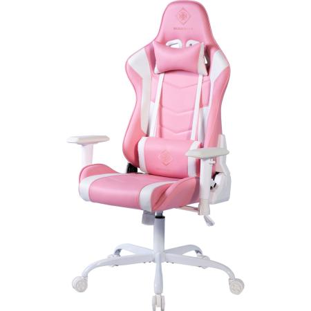 Deltaco Gaming Pink Line PCH80 Gaming Stoel Desk Stoel Vegan Leather Pink White