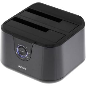 Deltaco Docking Station For HDD/SSD Cloning Function 2x2.5/3.5 inch SATA USB 3.0