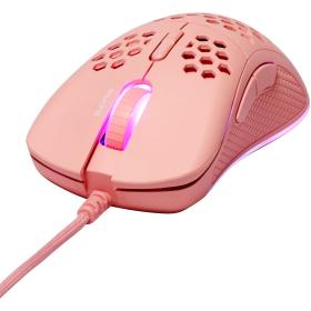 Deltaco Gaming Pink Line PM75 Light Weight USB Gaming Mouse w/ RGB Lighting Pink