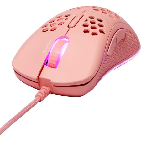Deltaco Gaming Pink Line PM75 Light Weight USB Gaming Mouse w/ RGB Lighting Pink
