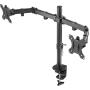 Deltaco Gaming Dual Monitor Desk Mount 13-32inch Screens VESA 75x75/100x100 Bk