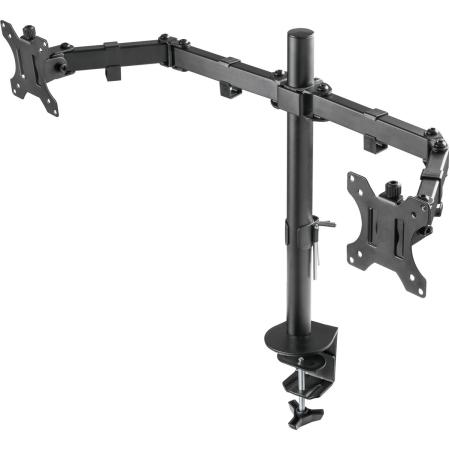 Deltaco Gaming Dual Monitor Desk Mount 13-32inch Screens VESA 75x75/100x100 Bk