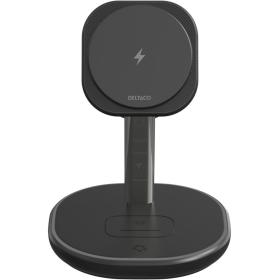 Deltaco 3-IN-1 Wireless Magnetic Oplaadstandaard For Phone/TWS/Wristwatch LED
