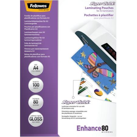 Fellowes Superquick Lam Cover A4 80MIC (100 PCs)