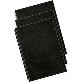 Fellowes Gekleurde Dekbladen Leatherlook FSC A4 - Black (25 PCs)