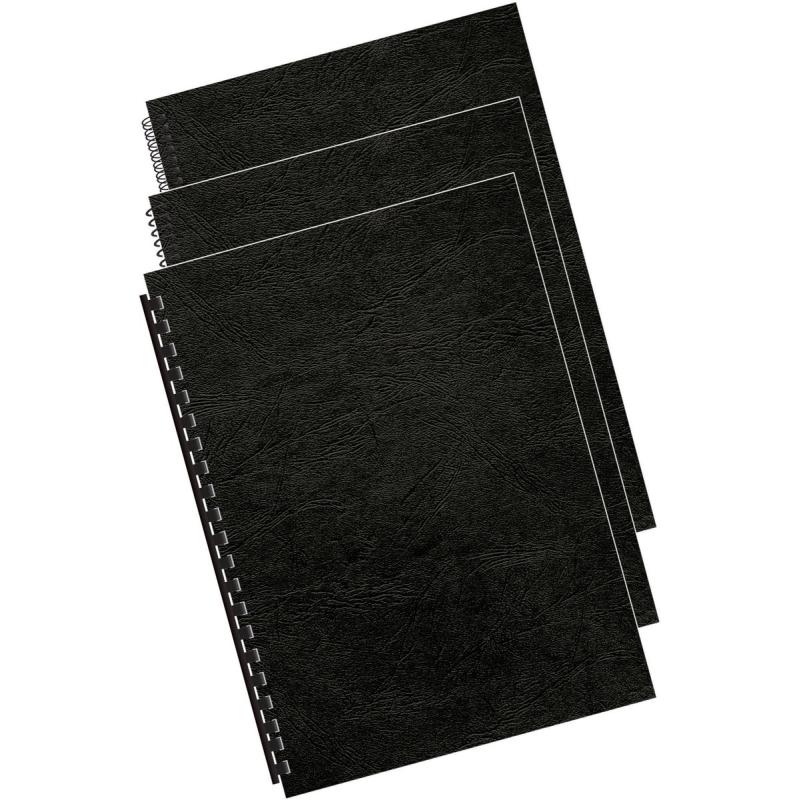 Fellowes Gekleurde Dekbladen Leatherlook FSC A4 - Black (25 PCs)