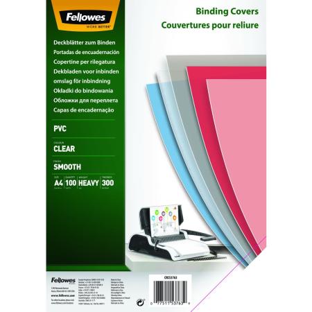 Fellowes Transparante PVC A4 Dekbladen 300 Micron (100 PCs)