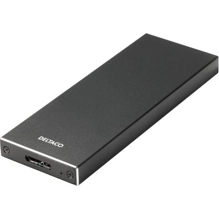 Deltaco External Housing For 1XM.2 SSD SATA 3.0 USB 3.1 Gen 2 Aluminium - Black