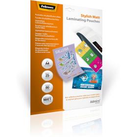 Fellowes Admire A4 Laminating Pouches 80 Micron - Stylish Matt (25 PCs)