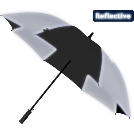 Falcone Reflecterende Umbrella - Automatic - Windproof - 120 cm - Black / Silver