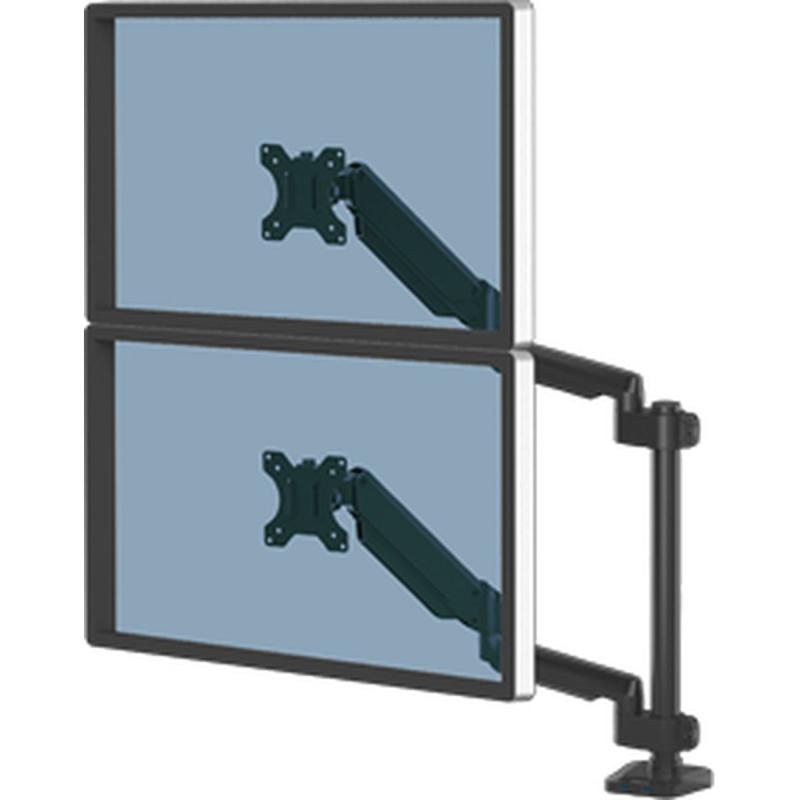 Fellowes Platinum Series Double Vertical Monitorarm - Black