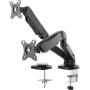 Deltaco Full Motion Dual Desk Mount 17-32 inch Up To 18 KG Tilt Rotate VESA - BL