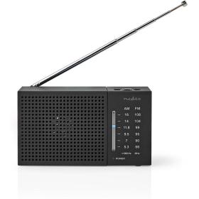 Nedis FM-Radio | Portable Model | AM / FM | Black-White Scherm | Black