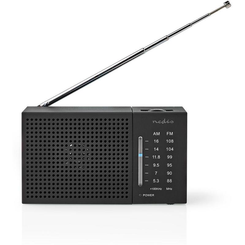 Nedis FM-Radio | Portable Model | AM / FM | Black-White Scherm | Black