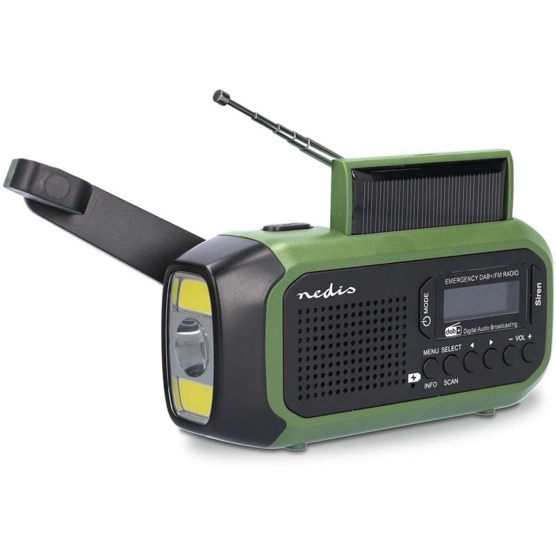 Nedis Noodradio | Portable Model | DAB+ / FM | USB / Solar Powered Green / Black