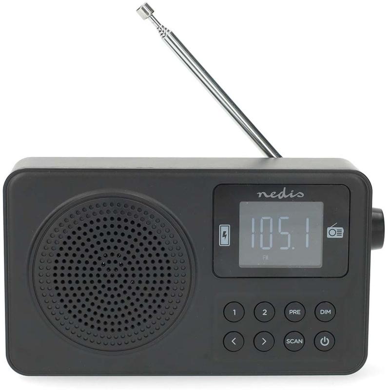 Nedis FM-Radio | Portable Model | FM | Black-White Scherm | Black