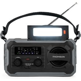 Thomson Emergency Hand Crank Radio w/ Solar - Grey