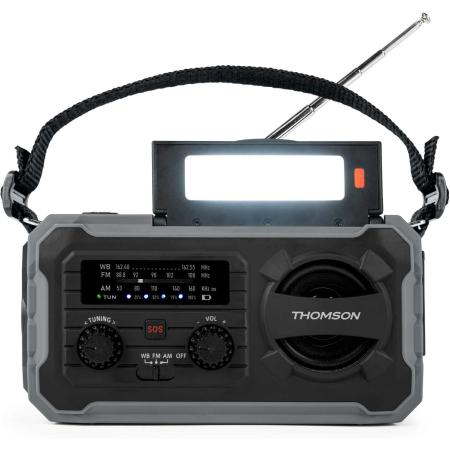 Thomson Emergency Hand Crank Radio w/ Solar - Grey
