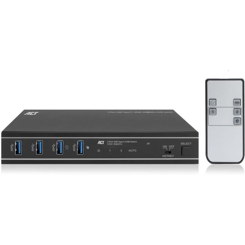 ACT 2-Port USB-C/HDMI 4K@60Hz KVM Switch