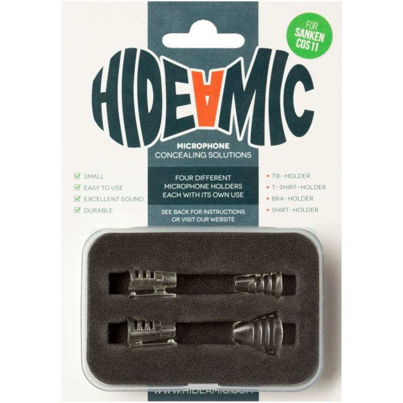 Hide-a-mic Set For Sanken COS11 4 Different Holders In Case Transparent