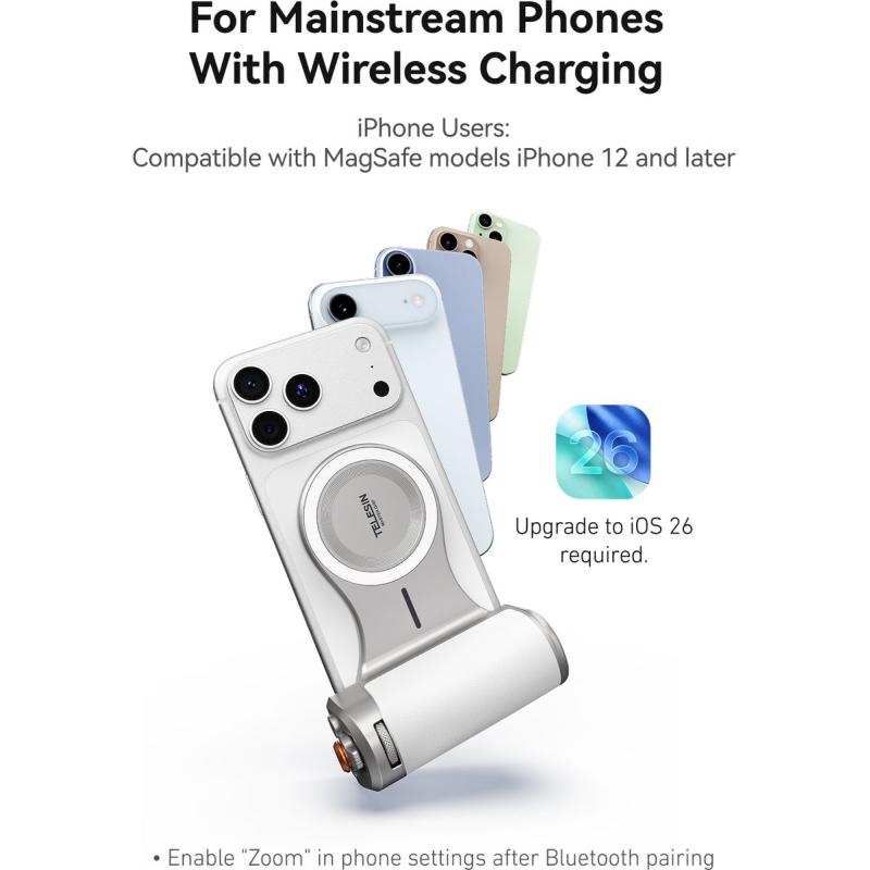 Telesin Master Grip White For iPhone 17/16/15/14/13/12