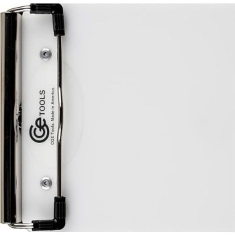 CGE Tools White Acrylic Slim Double-Clip Clipboard-4.5 X 9