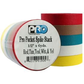 Pro Tapes Pro Pocket Spike 12mm X 5.4m Cloth Tape 5 Bright Colours