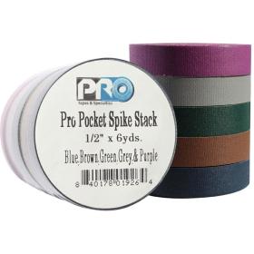 Pro Tapes Pro Pocket Spike 12mm X 5.4m Cloth Tape 5 Dark Colours