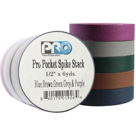 Pro Tapes Pro Pocket Spike 12mm X 5.4m Cloth Tape 5 Dark Colours