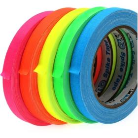 Pro Tapes Pro Spike Stack 12mm X 18m Cloth Tape 5 Fluorescent Colours