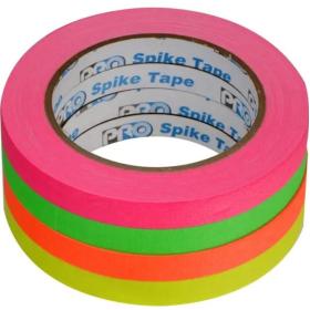 Pro Tapes Pro Spike Stack 12mm X 18m Cloth Tape 4 Fluorescent Colours